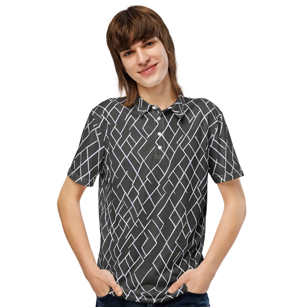 Ivory Cipher on Men's Slim Fit Polo Shirt — Front