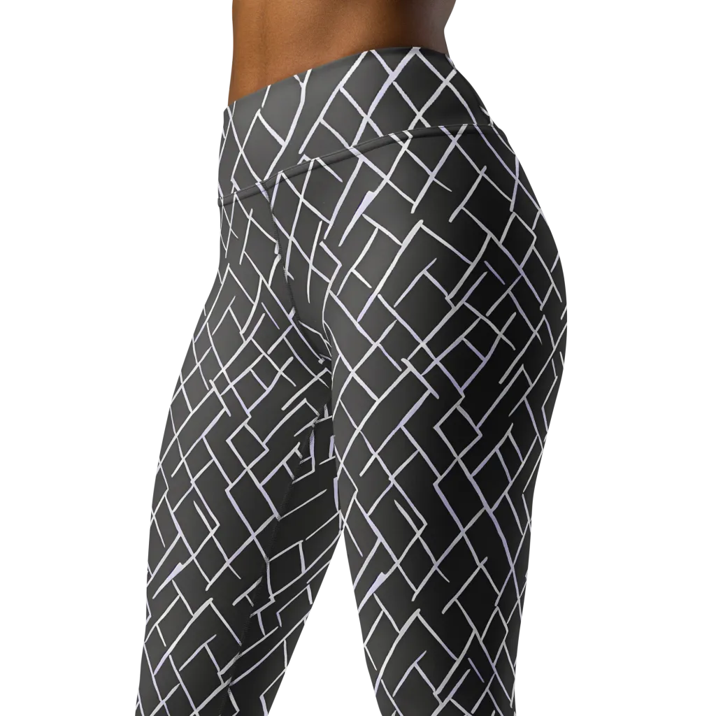Ivory Cipher on Yoga Leggings — Left Front
