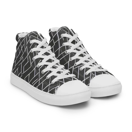 Ivory Cipher on a Men's High Top Canvas Shoes