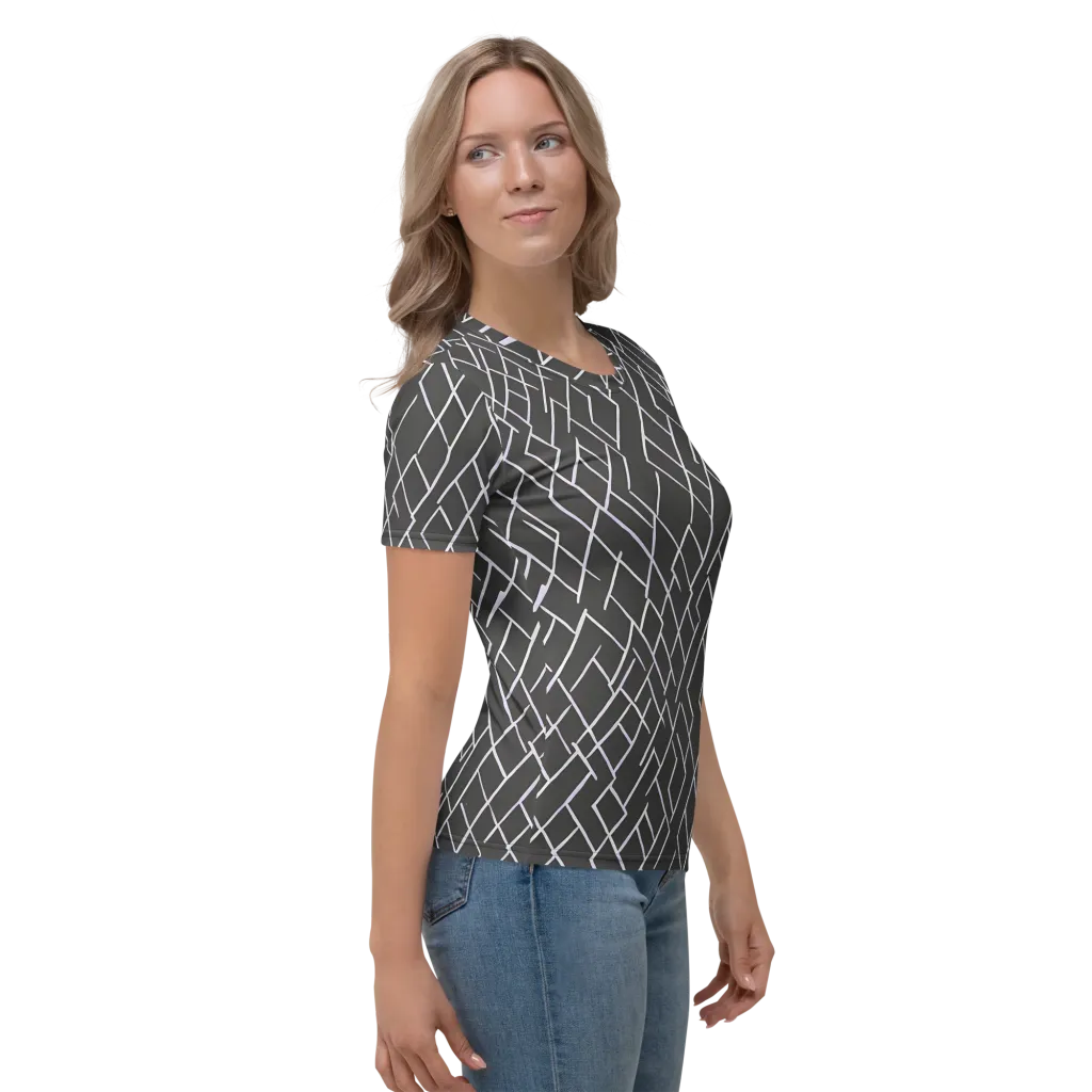 Ivory Cipher on Women's Crew Neck T-Shirt — Right