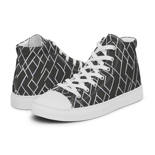 Ivory Cipher on a Women's High Top Canvas Shoes