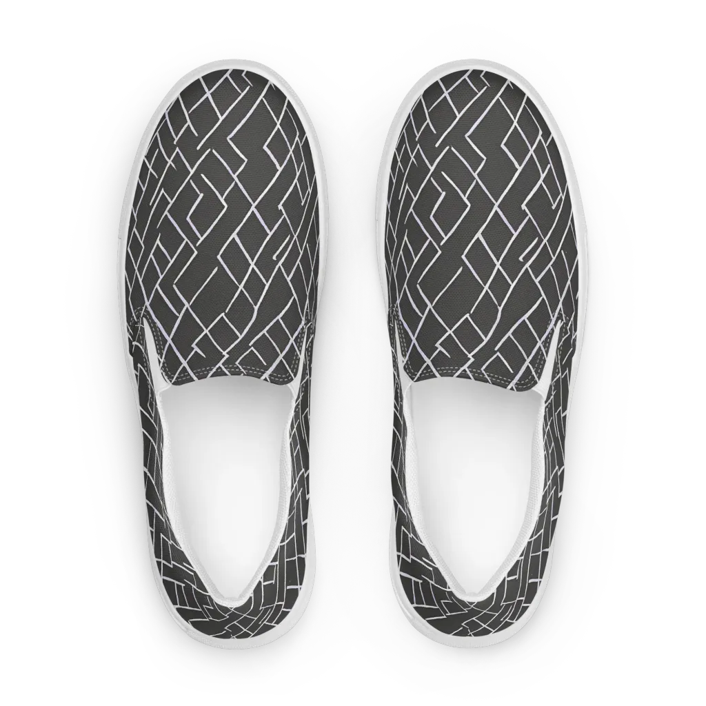 Ivory Cipher on Men's Slip-On Canvas Shoes — Front