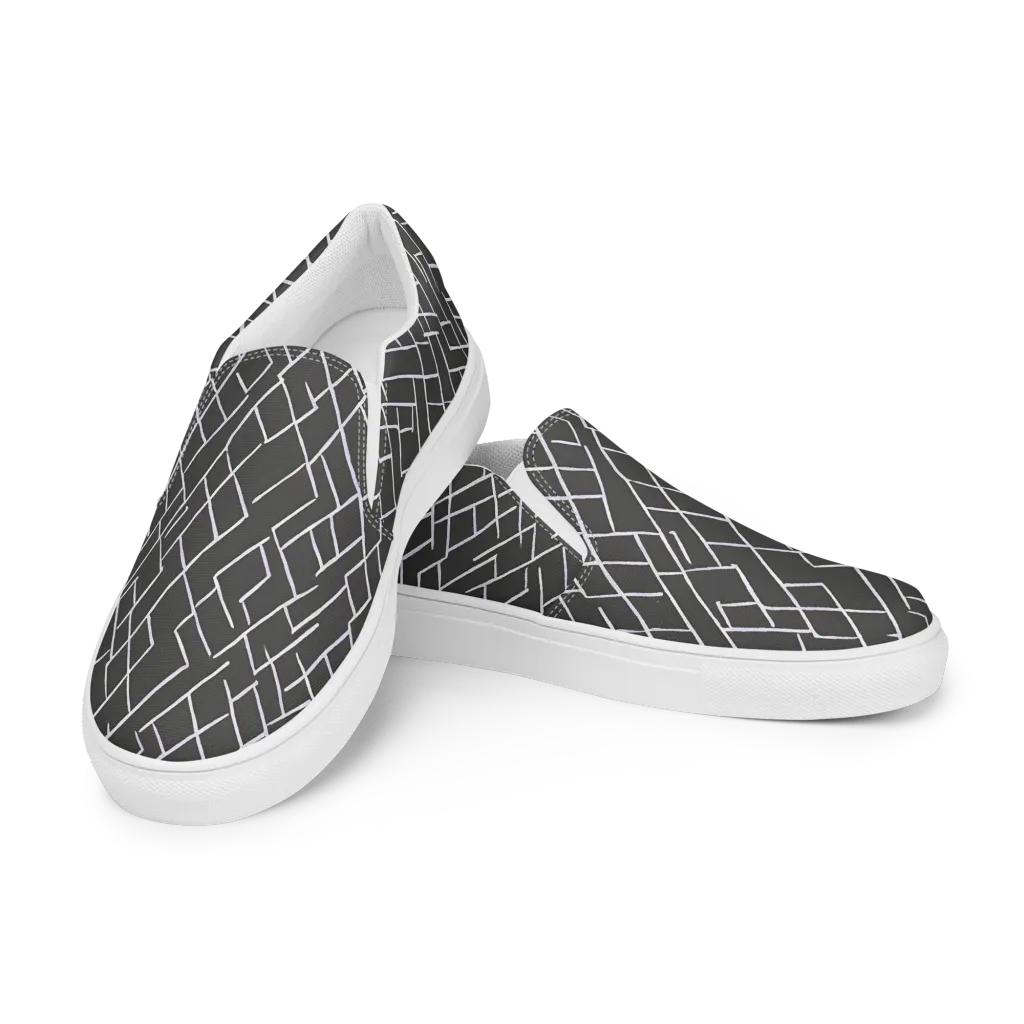 Ivory Cipher on Men's Slip-On Canvas Shoes — Left Front