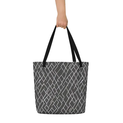 Ivory Cipher on a Large Tote Bag W/ Pocket