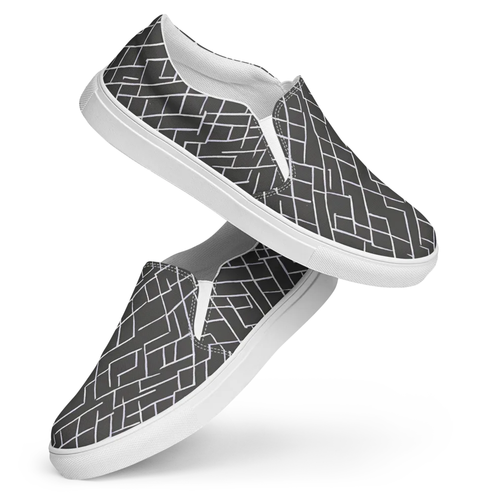 Ivory Cipher on Women's Slip-On Canvas Shoes — Front