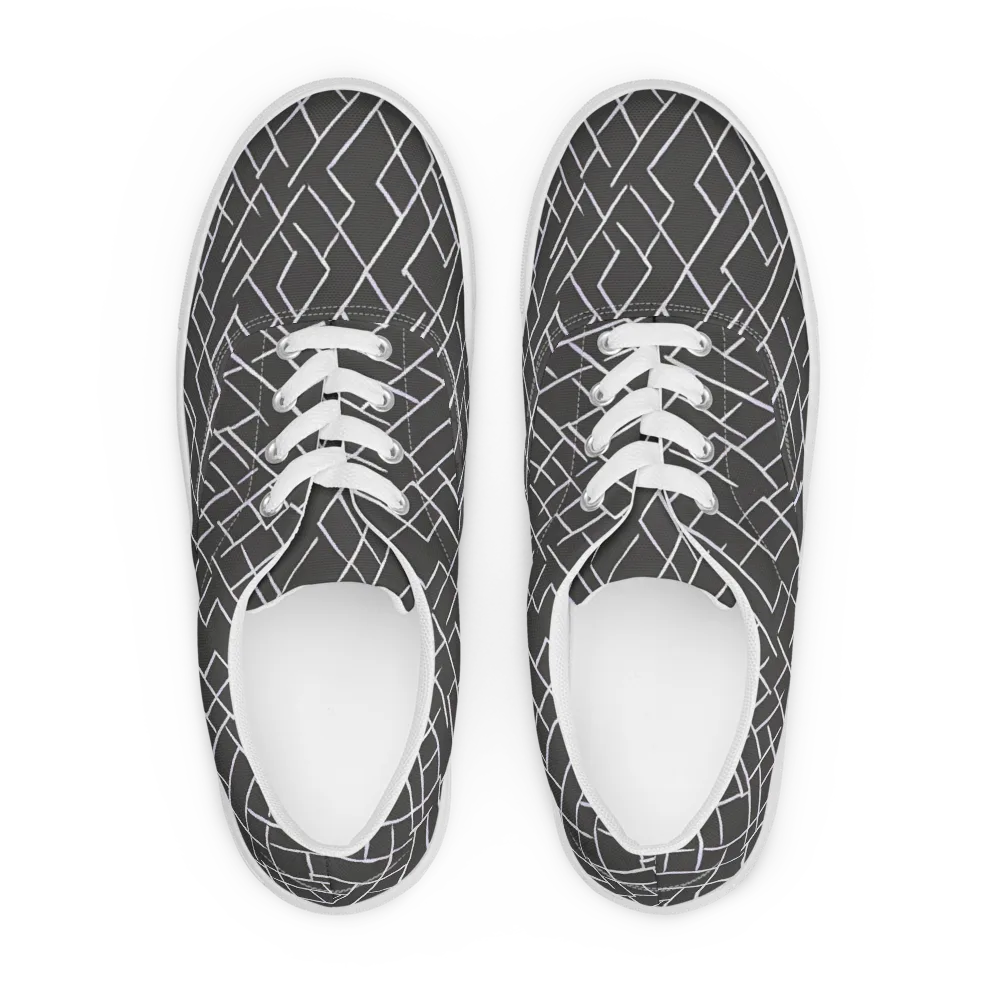Ivory Cipher on Men's Lace-Up Canvas Shoes — Front