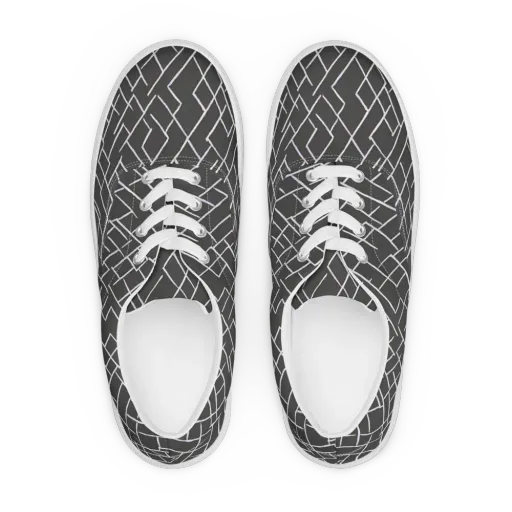 Ivory Cipher on a Men's Lace-Up Canvas Shoes