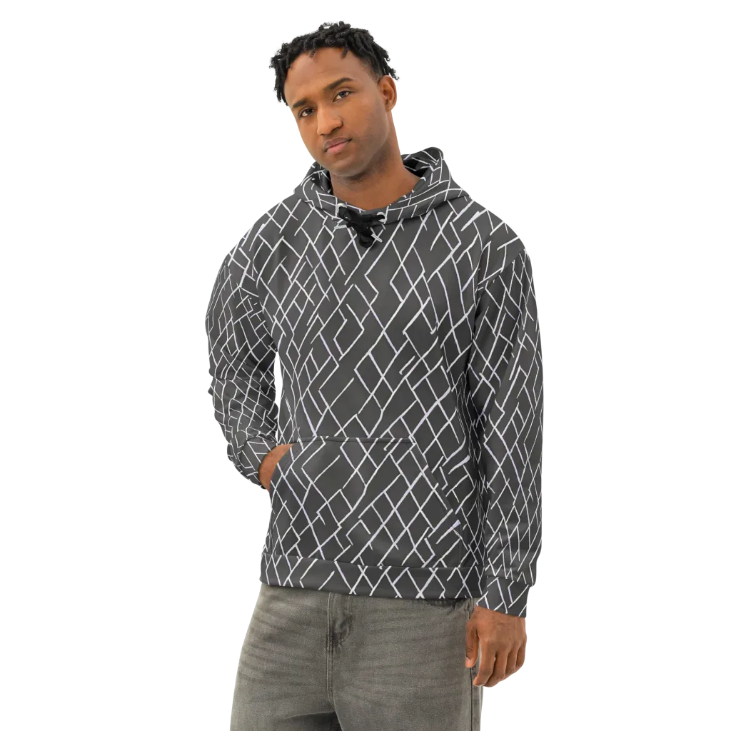 Ivory Cipher on Cotton Hoodie — Left Front