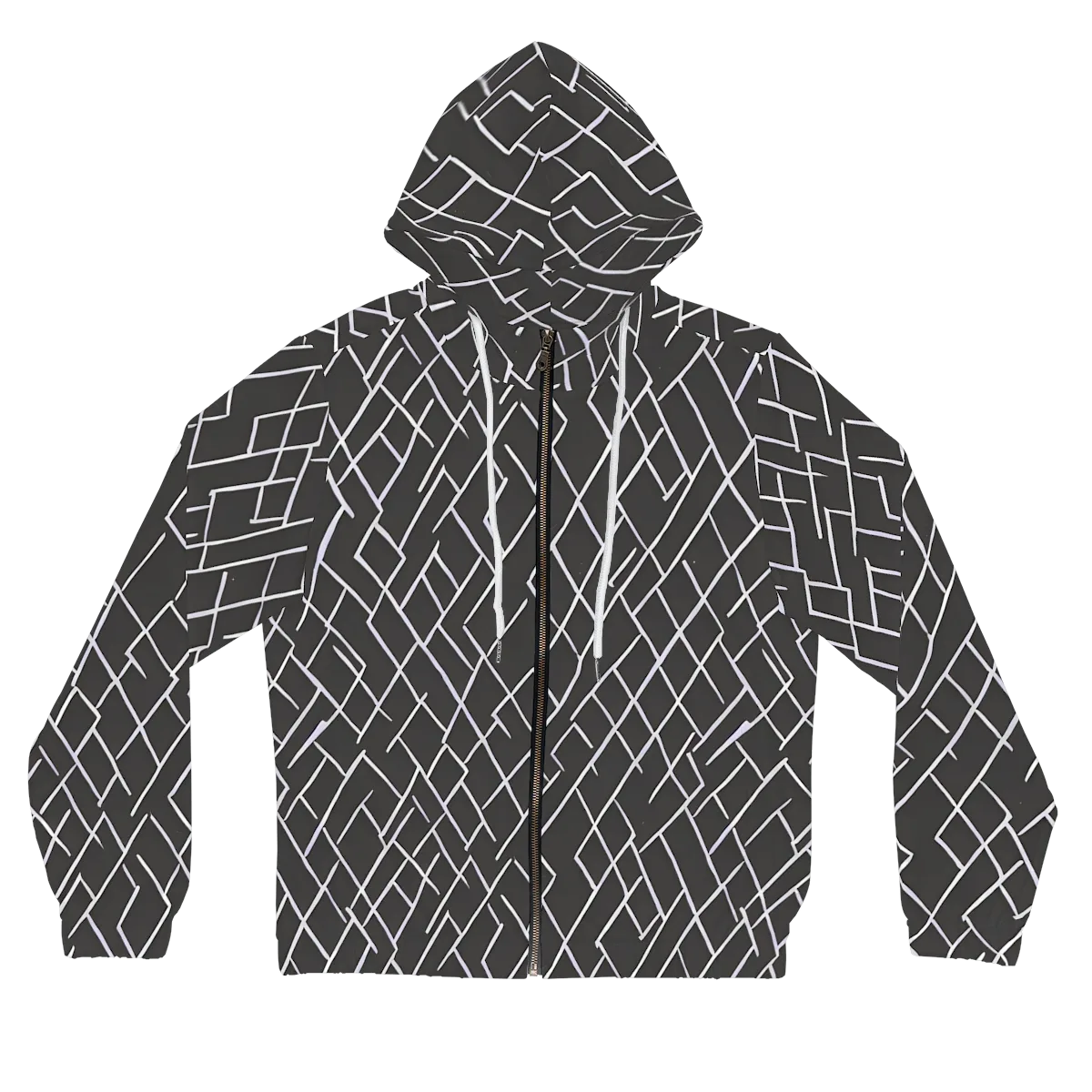 Ivory Cipher on Women's Full-Zip Hoodie — Front