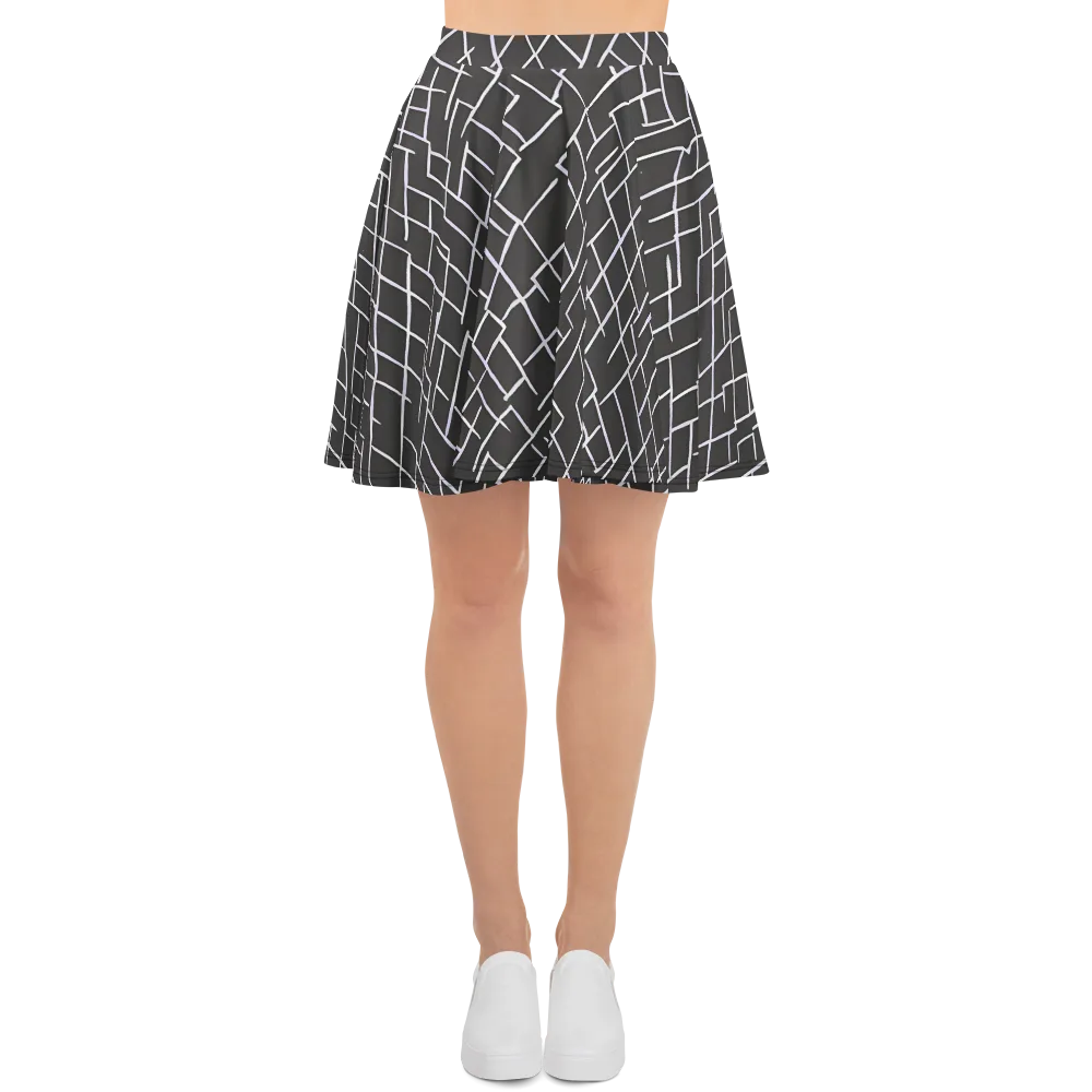Ivory Cipher on Skater Skirt — Front