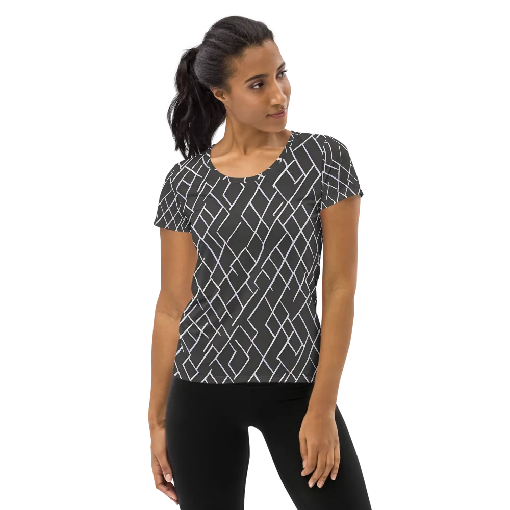 Ivory Cipher on Women's Athletic T-Shirt — Front