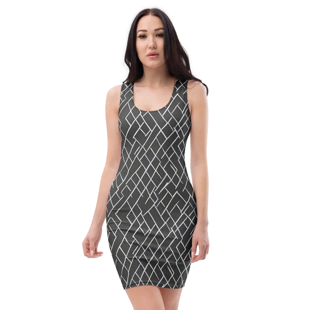 Ivory Cipher on Bodycon Dress — Front