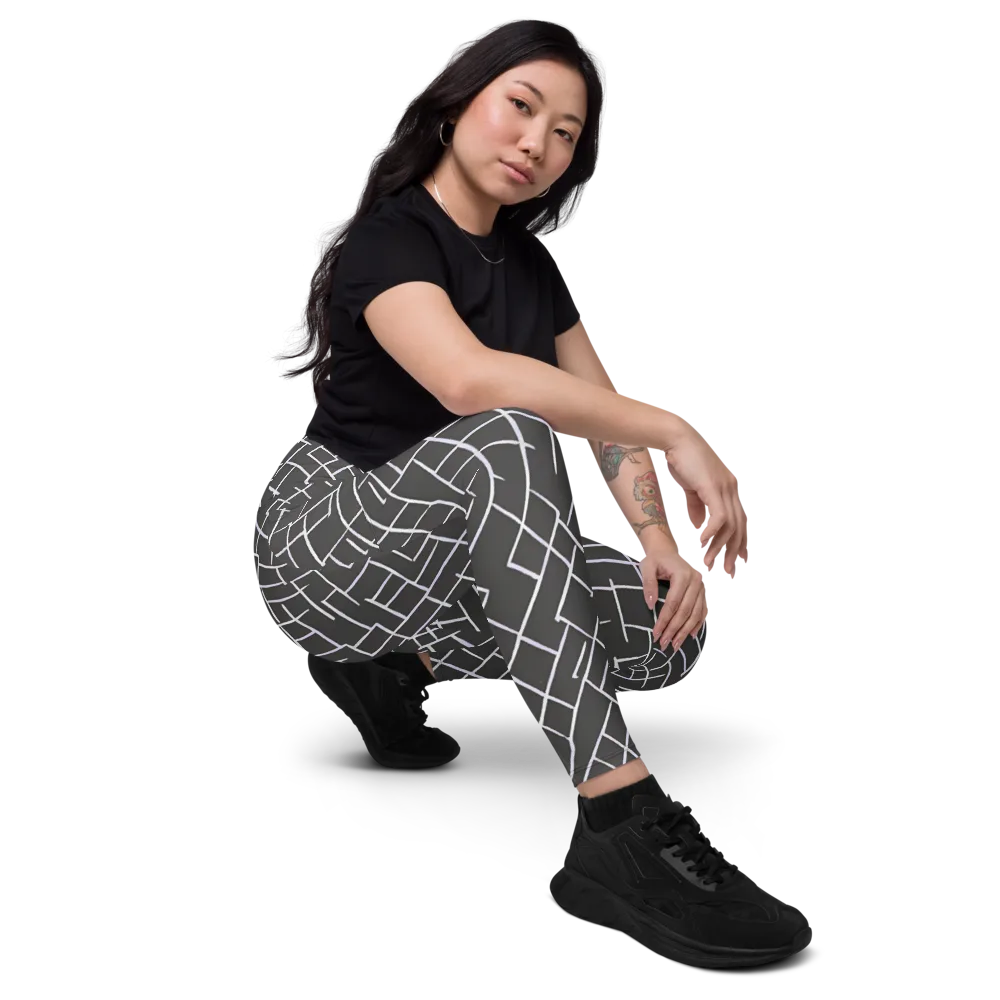 Ivory Cipher on Leggings with Pockets — Right Front