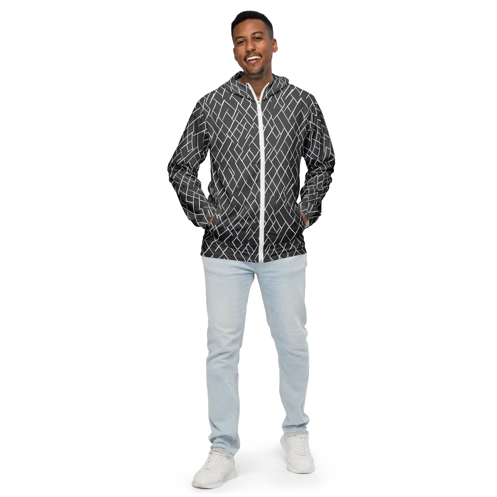 Ivory Cipher on Men's Windbreaker — Front