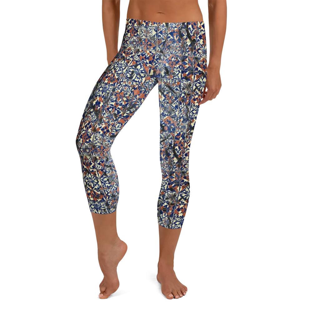 Mosaic Reverie on Capri Leggings — Front