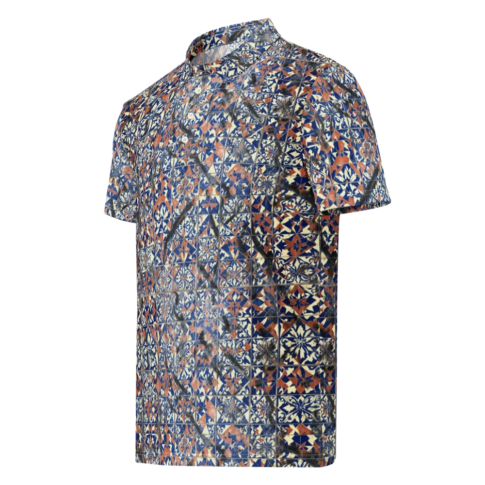 Mosaic Reverie on Men's Slim Fit Polo Shirt — Left Front