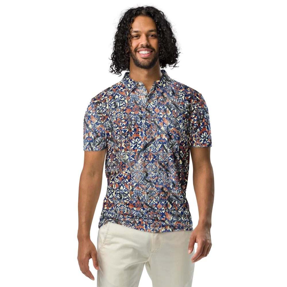 Mosaic Reverie on Men's Slim Fit Polo Shirt — Front