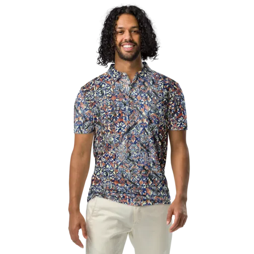 Mosaic Reverie on a Men's Slim Fit Polo Shirt