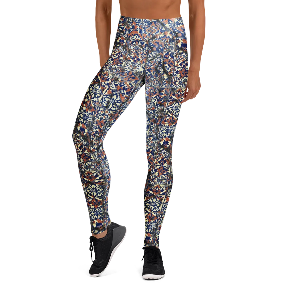 Mosaic Reverie on Yoga Leggings — Front