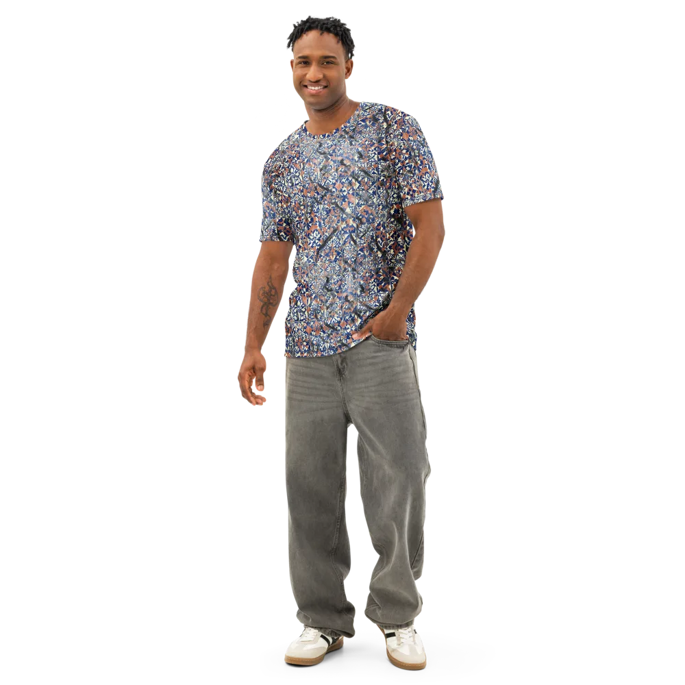 Mosaic Reverie on Men's Cotton Crew Neck T-Shirt — Front