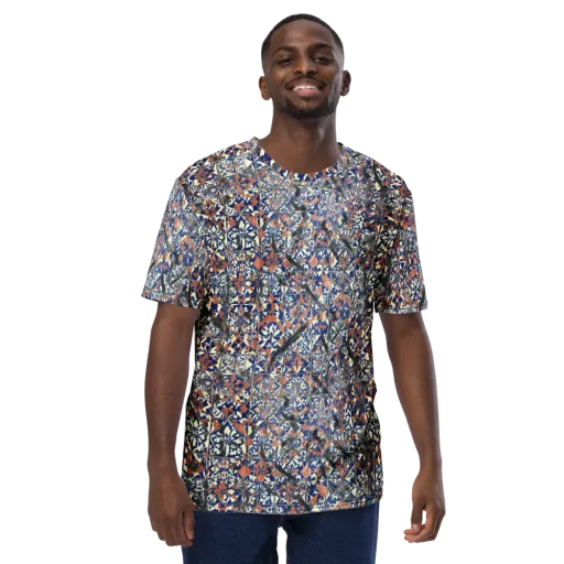 Mosaic Reverie on a Men's Crew Neck T-Shirt