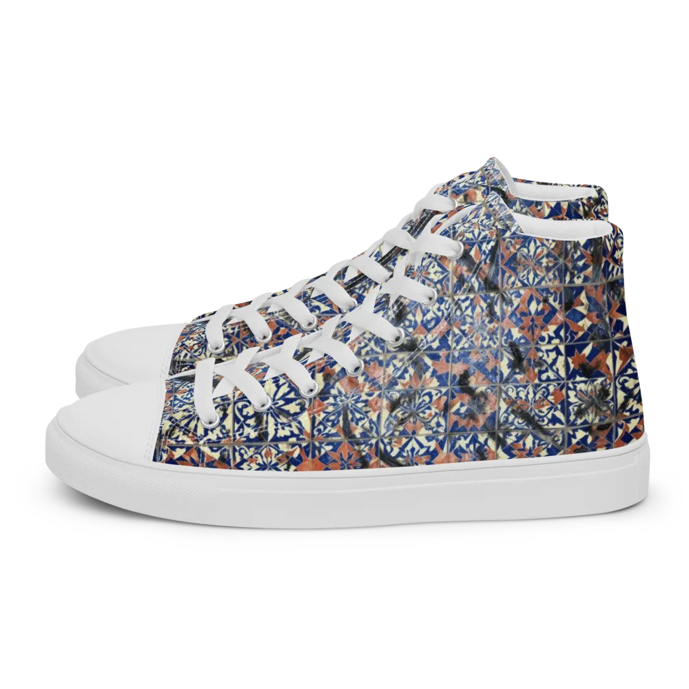 Mosaic Reverie on Women's High Top Canvas Shoes — Left