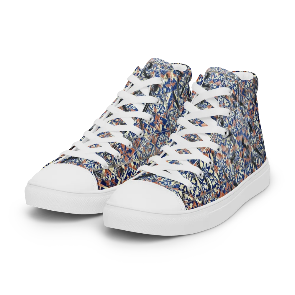 Mosaic Reverie on Women's High Top Canvas Shoes — Left Front