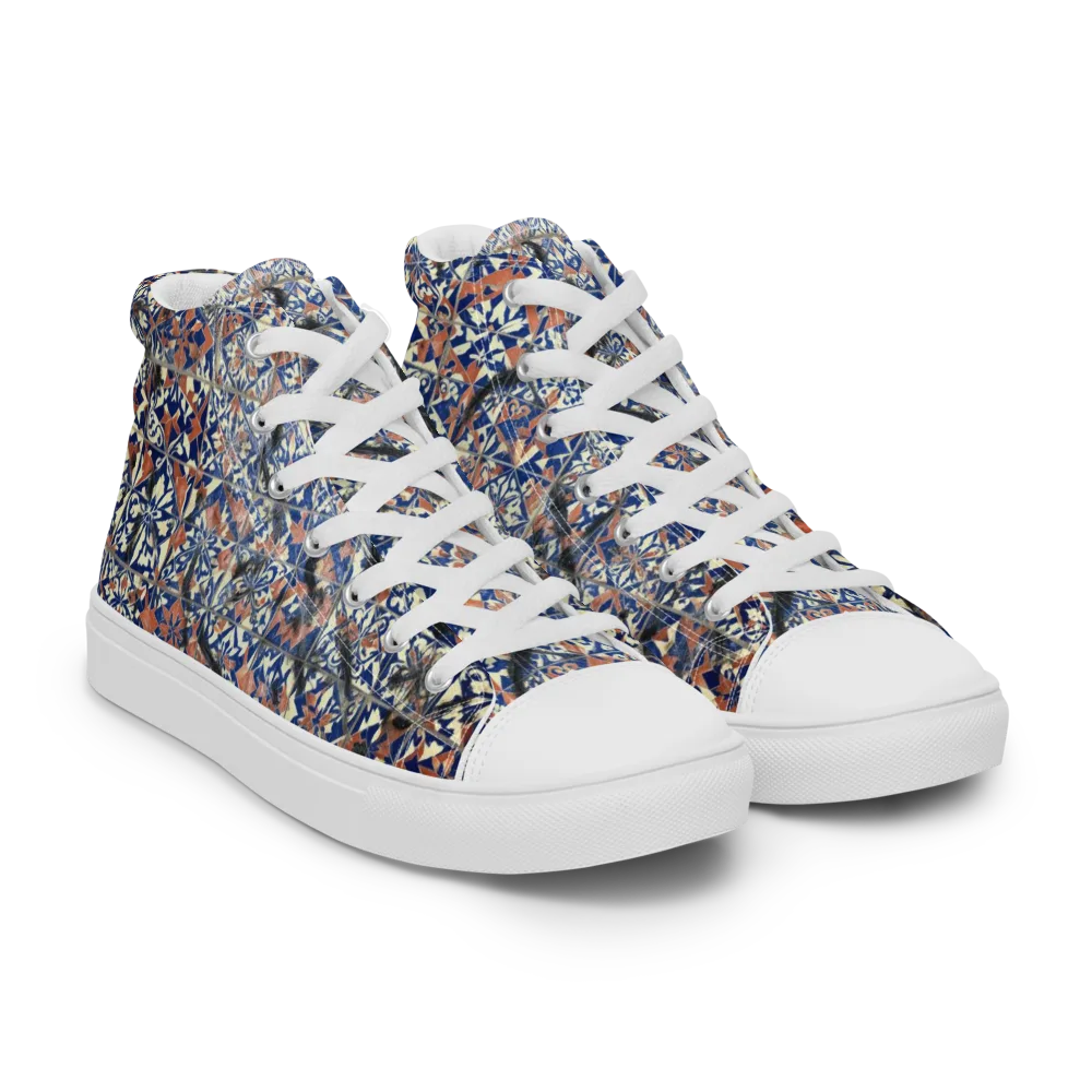 Mosaic Reverie on Women's High Top Canvas Shoes — Right Front