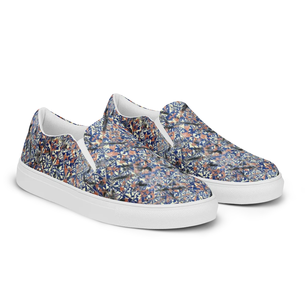 Mosaic Reverie on Men's Slip-On Canvas Shoes — Right Front
