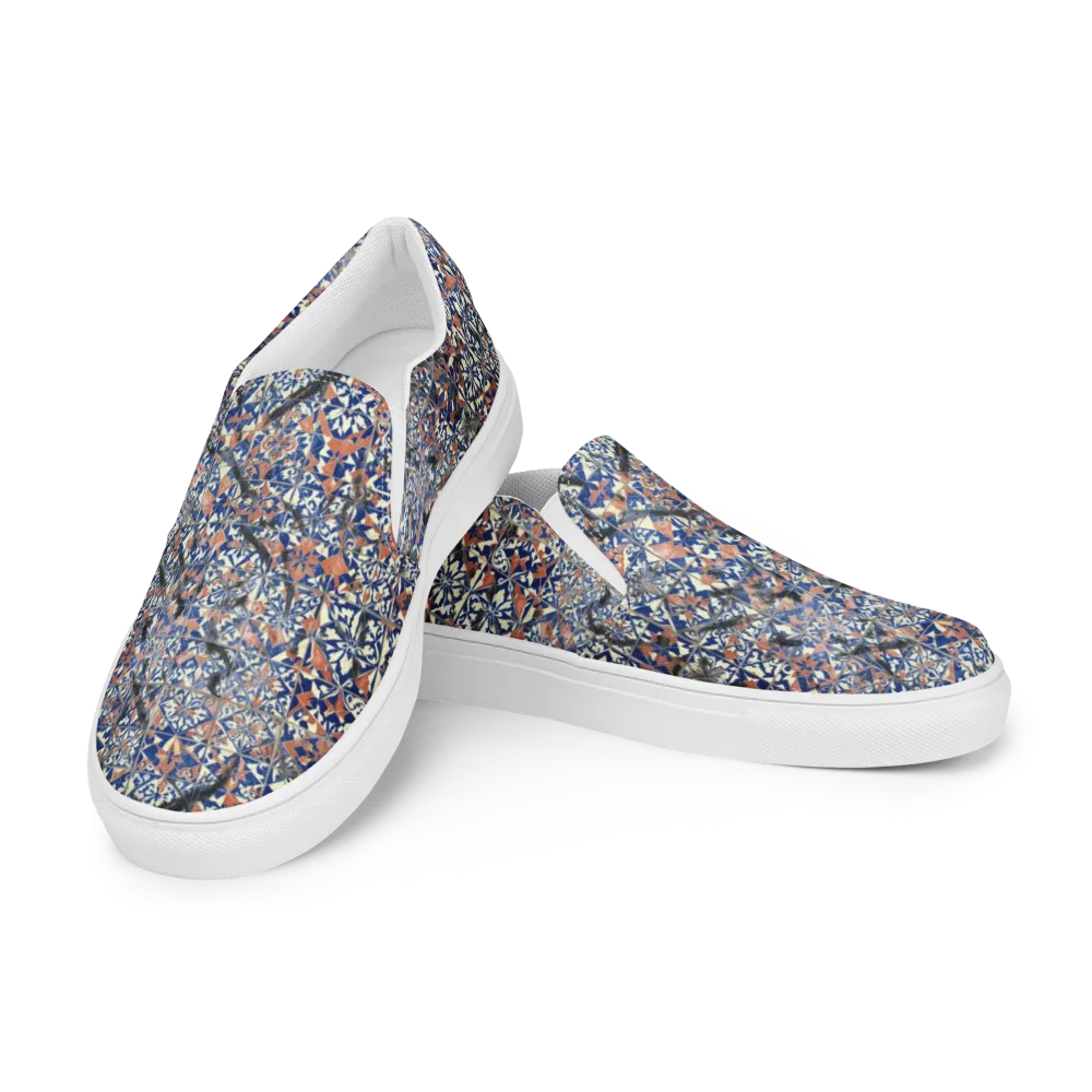 Mosaic Reverie on Men's Slip-On Canvas Shoes — Left Front