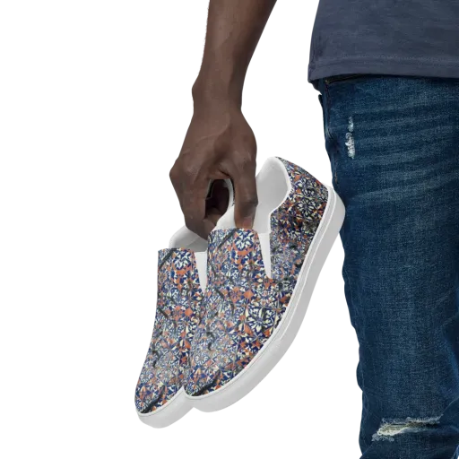 Mosaic Reverie on a Men's Slip-On Canvas Shoes