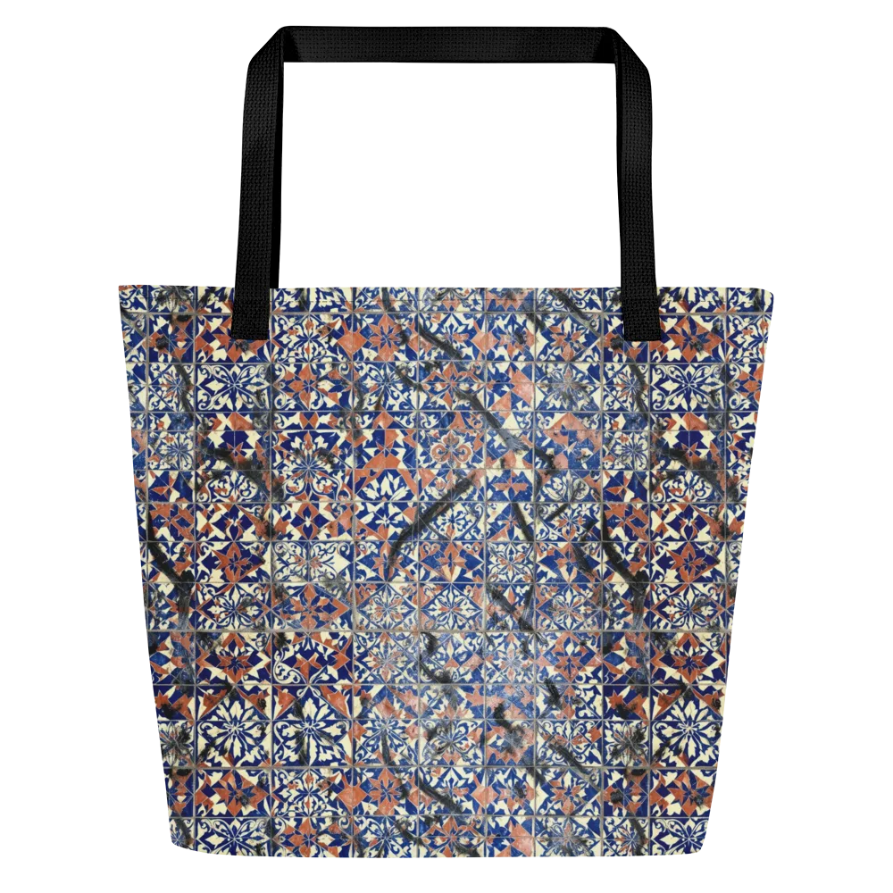 Mosaic Reverie on Large Tote Bag W/ Pocket — Front