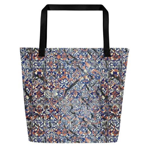 Mosaic Reverie on a Large Tote Bag W/ Pocket