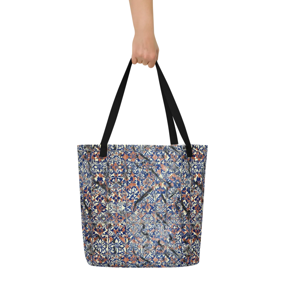 Mosaic Reverie on Large Tote Bag W/ Pocket — Front