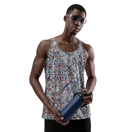 Mosaic Reverie on a Men's Tank Top