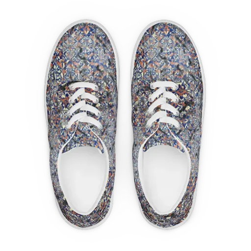 Mosaic Reverie on a Men's Lace-Up Canvas Shoes