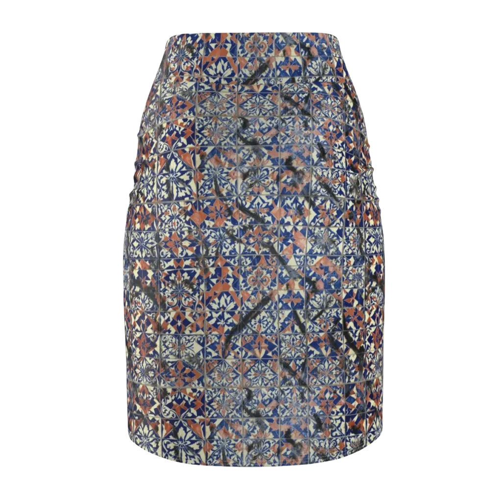 Mosaic Reverie on Pencil Skirt — Back