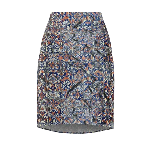 Mosaic Reverie on a Pencil Skirt