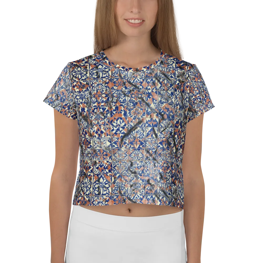 Mosaic Reverie on Crop Tee — Front