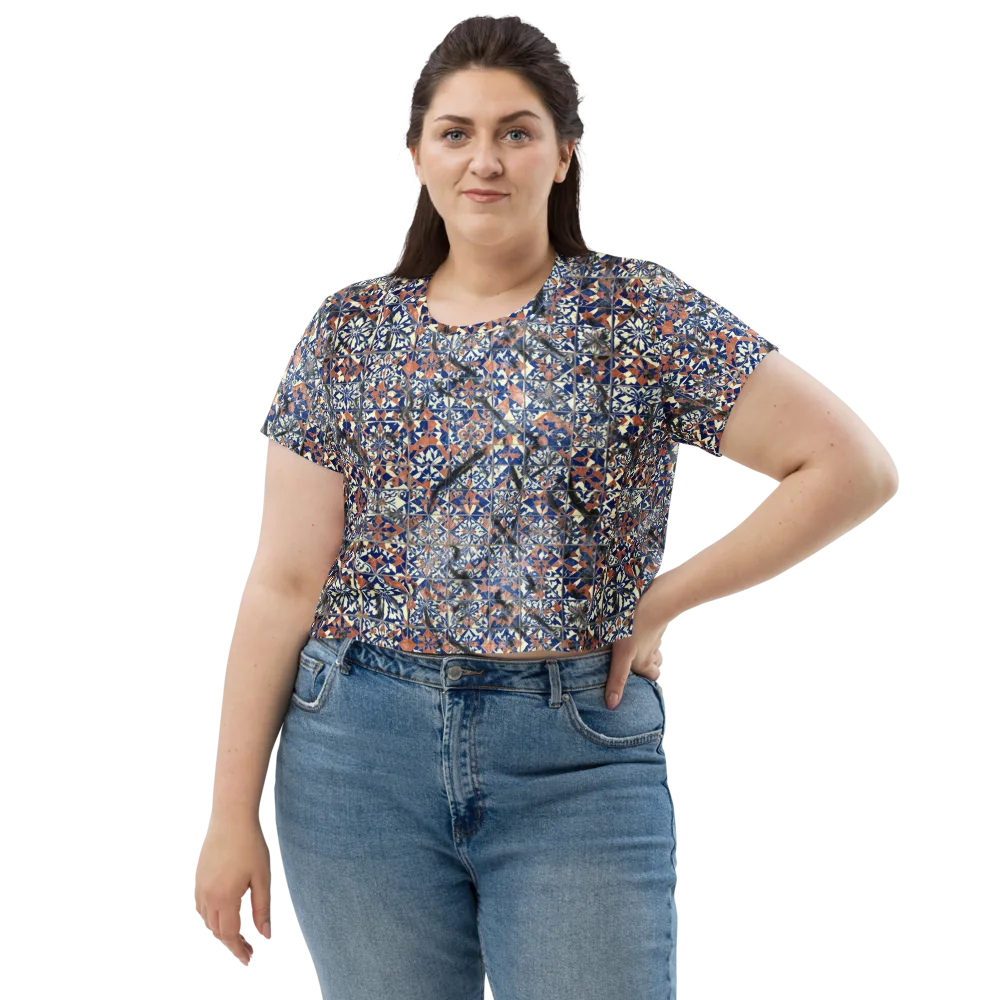 Mosaic Reverie on Crop Tee — Front