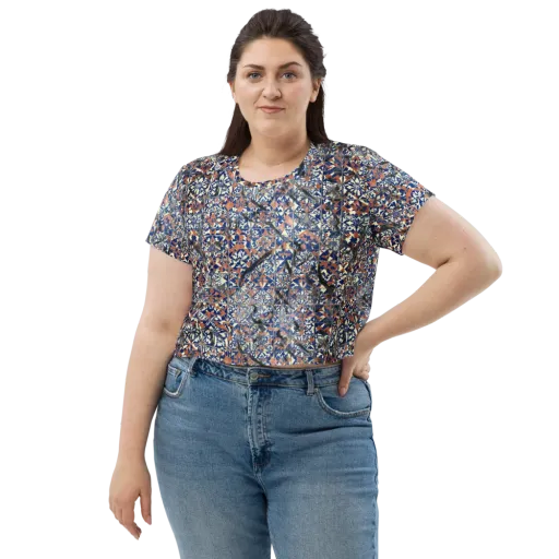 Mosaic Reverie on a Crop Tee