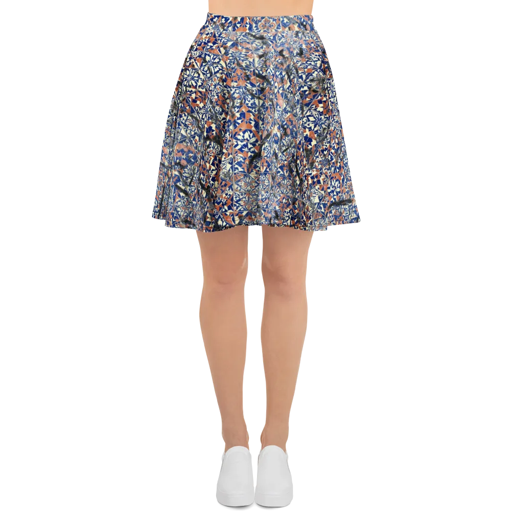 Mosaic Reverie on Skater Skirt — Front