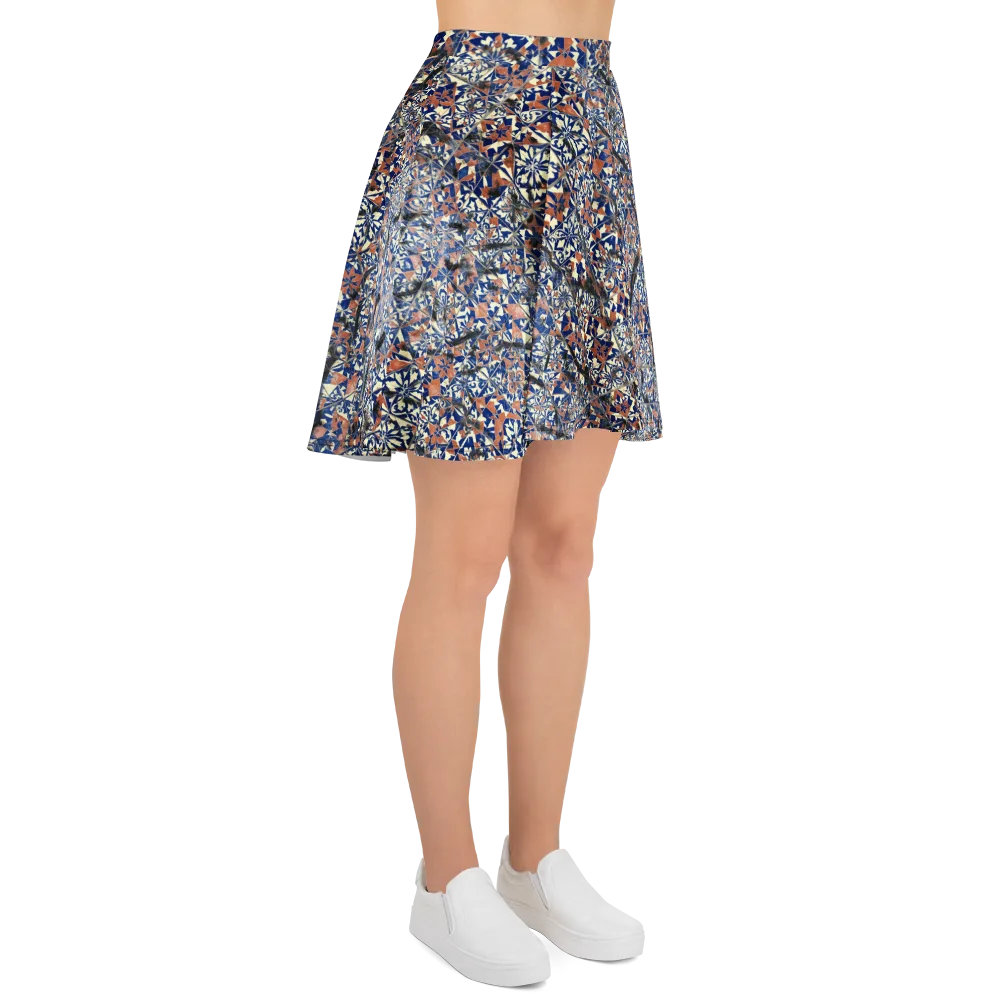 Mosaic Reverie on Skater Skirt — Right