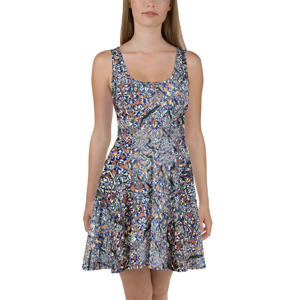 Mosaic Reverie on Skater Dress — Front