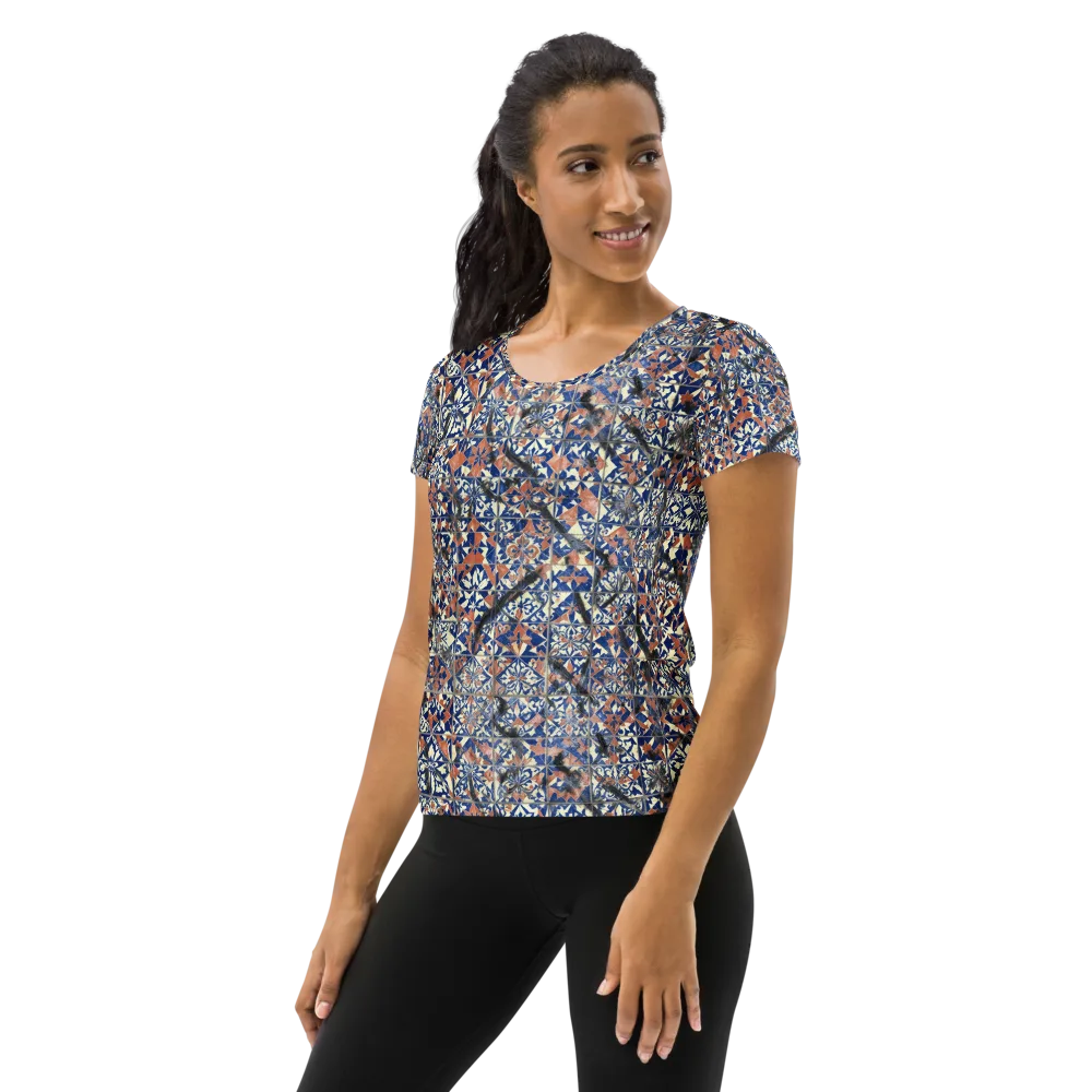 Mosaic Reverie on Women's Athletic T-Shirt — Left