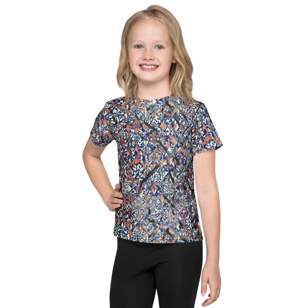 Mosaic Reverie on Kids Crew Neck T-Shirt — Front