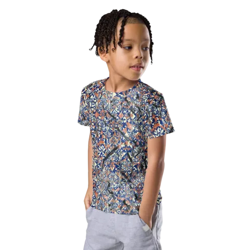 Mosaic Reverie on a Kids Crew Neck T-Shirt