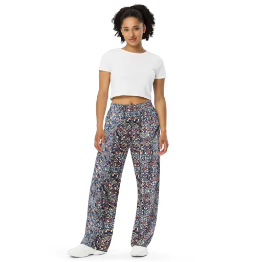 Mosaic Reverie on a Wide-Leg Pants