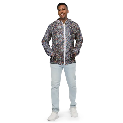 Mosaic Reverie on a Men's Windbreaker