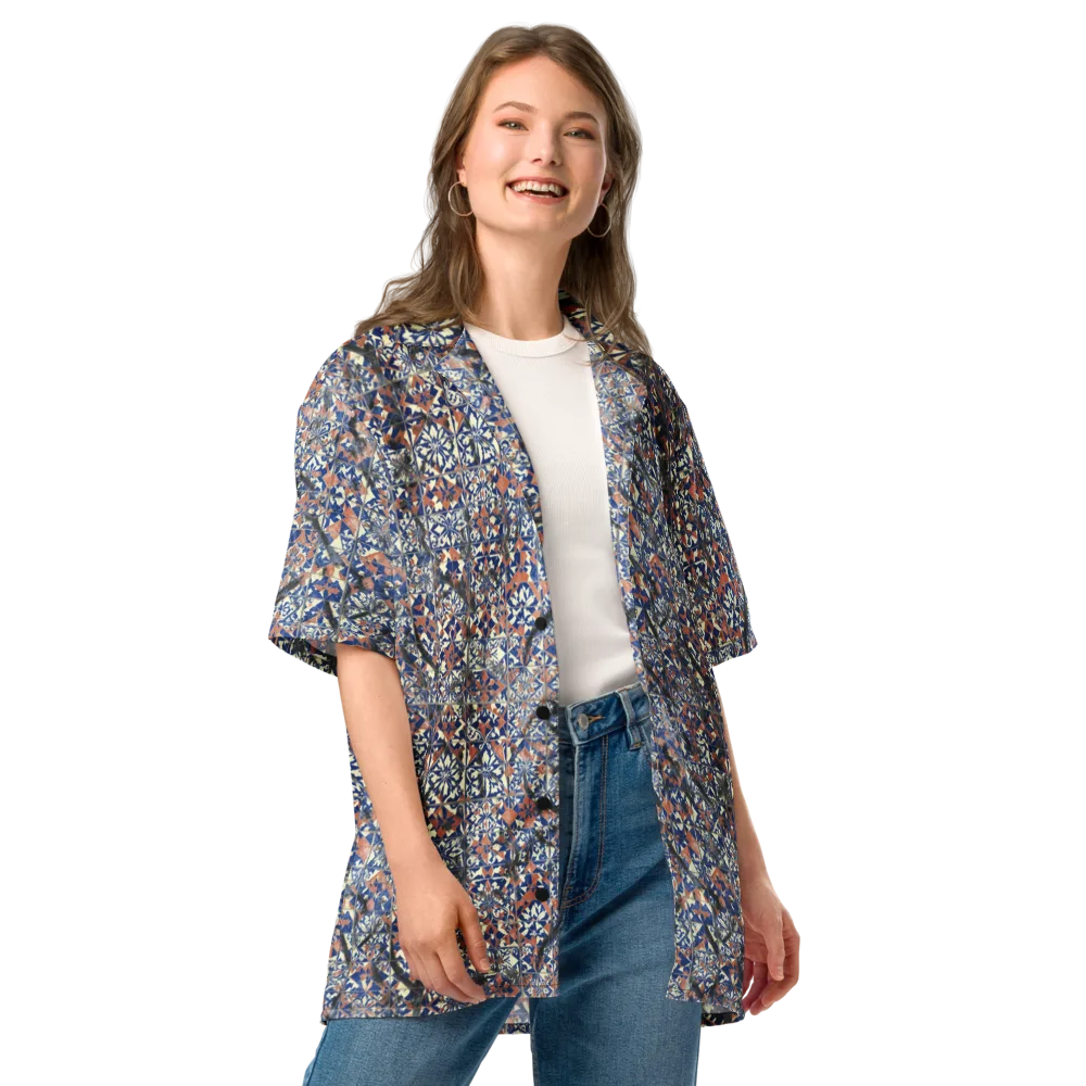 Mosaic Reverie on Button Shirt — Front